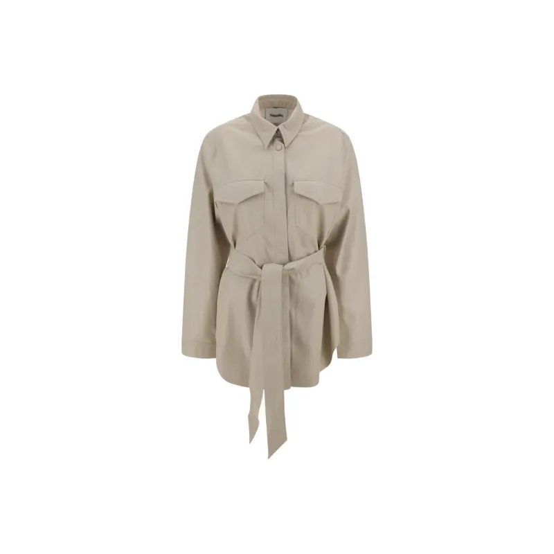 NANUSHKA Belted-Waist Buttoned Shirt Jacket-0