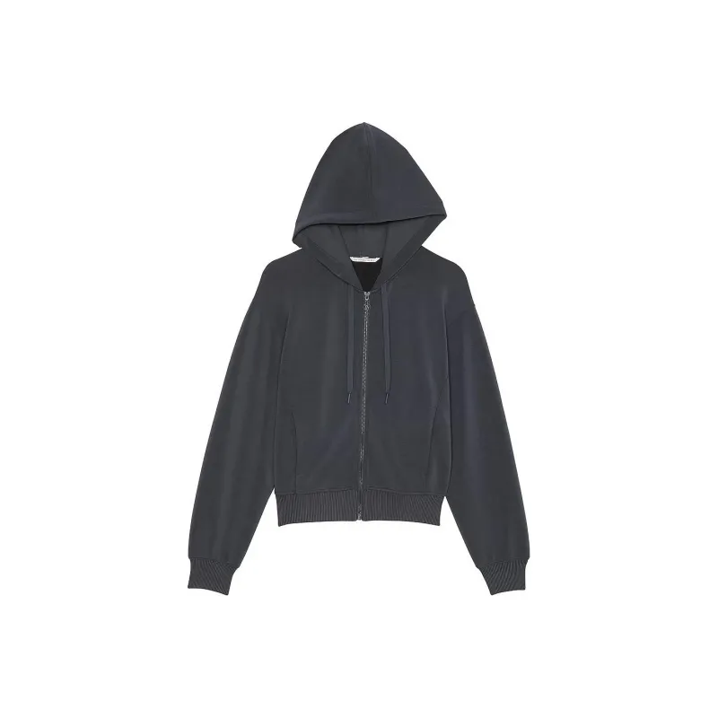 Victoria's Secret CloudKnit Full-Zip Hoodie/Pure Black Sweatshirt Women's Pure Black-0