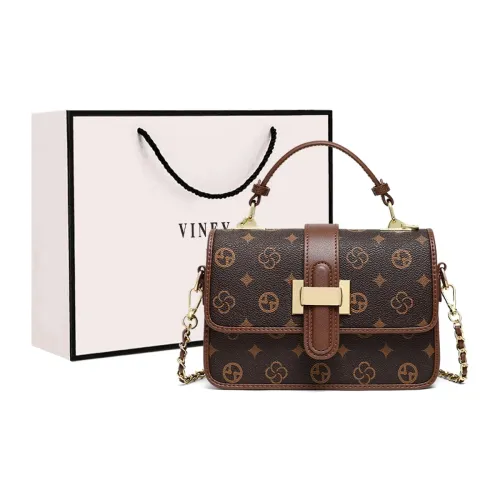 VINEY Synthetic Leather Handbag, Shoulder Bag, Crossbody Bag Regular Women's Coffee