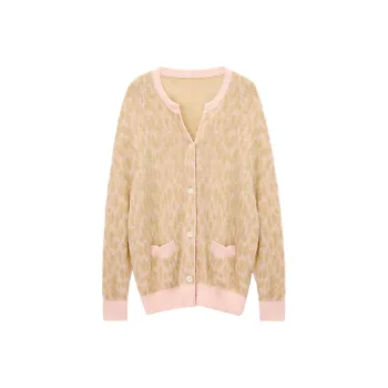 LINCchic Knitwear Women's New Elite Pink Leopard Print