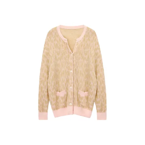 LINCchic Knitwear Women's New Elite Pink Leopard Print