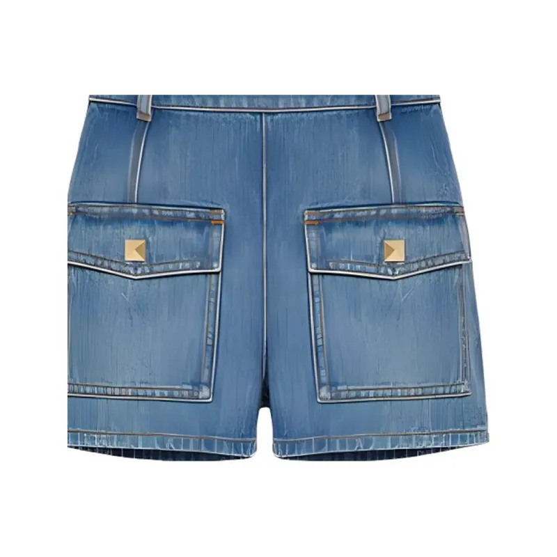 Valentino Denim Shorts Women's Blue-2