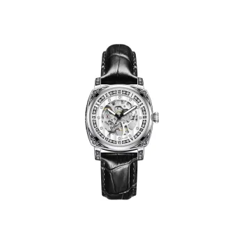 DAYBIRD Automatic Mechanical Movement Cow Leather Strap Watch Men's Watches White Dial
