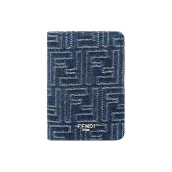 FENDI FF Cotton Card Holder Men's Blue