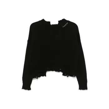 MARNI Distressed Knitted Slef Tied Crewneck Jumper