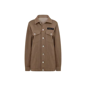 LORNA JANE Daybreak Washed Fleece Shacket Jacket Women's Washable Cedar