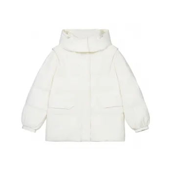 PAZZO Korean Style Hooded Mid Length Casual Loose Fit Thickened Cinched Waist Down Jacket Women's