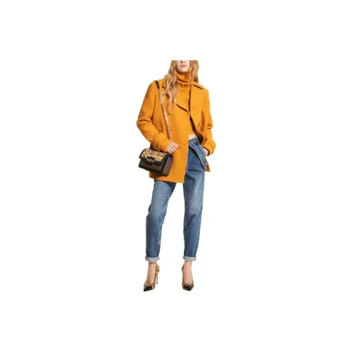 MICHAEL KORS Coats Women's Yellow Chrysanthemum