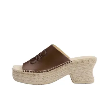 LOEWE Petal Slide Slippers 8cm Women's Brown