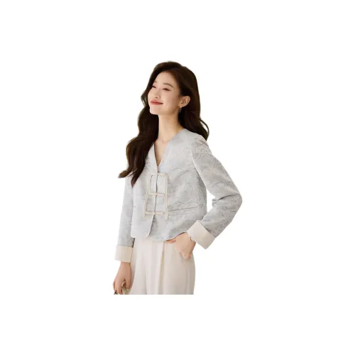 Mo Han Yi Mei Jackets Coats Women's Light Blue