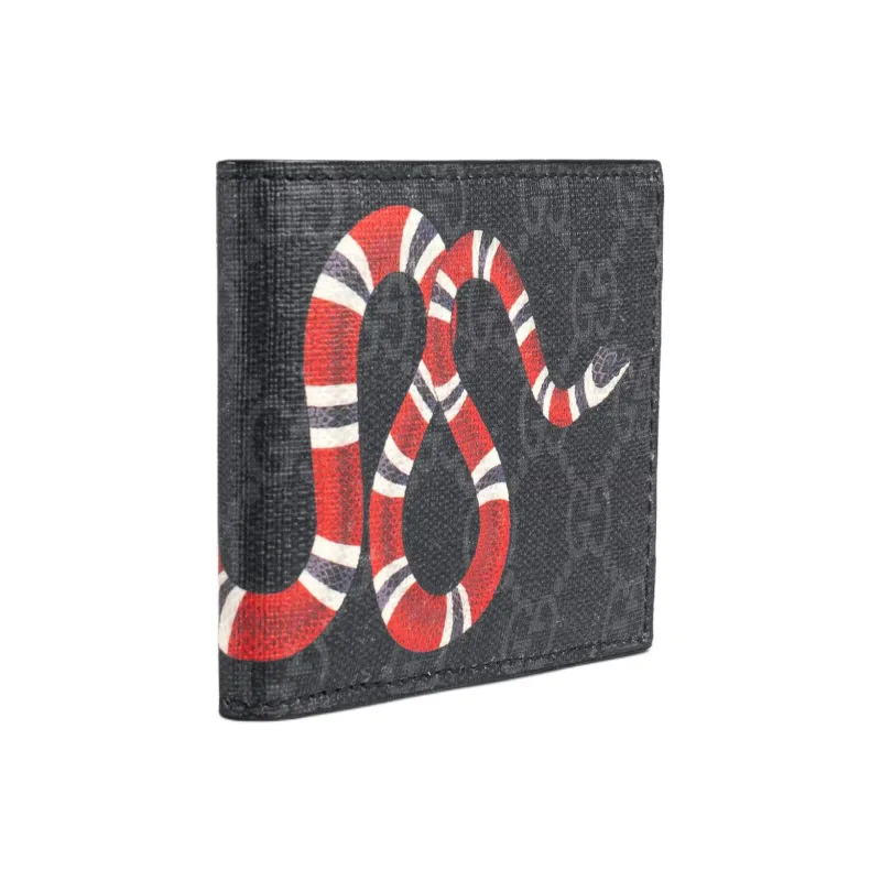 GUCCI GG Supreme Canvas Wallet Trumpets Men's Black Gray-1