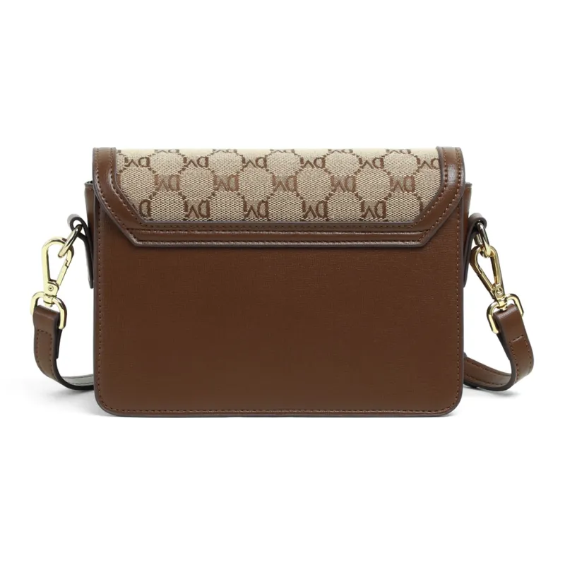 PT'SON Fabric Crossbody Bag, Shoulder Bag, Small Square Bag Regular Women's Coffee-5