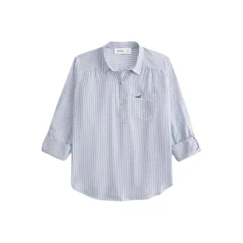 Hollister Shirt Women's Blue Stripes