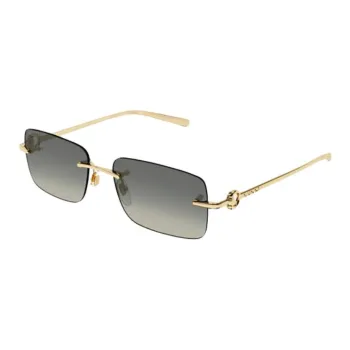 GUCCI Metal Rectangular Sunglasses Men's Gold