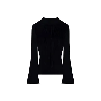 COURREGES Cut out Ribbed Jumper