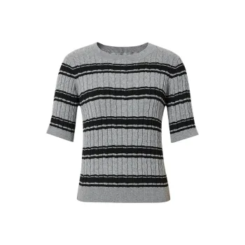 Hopeshow Knitwear Women's Gray Stripes 711