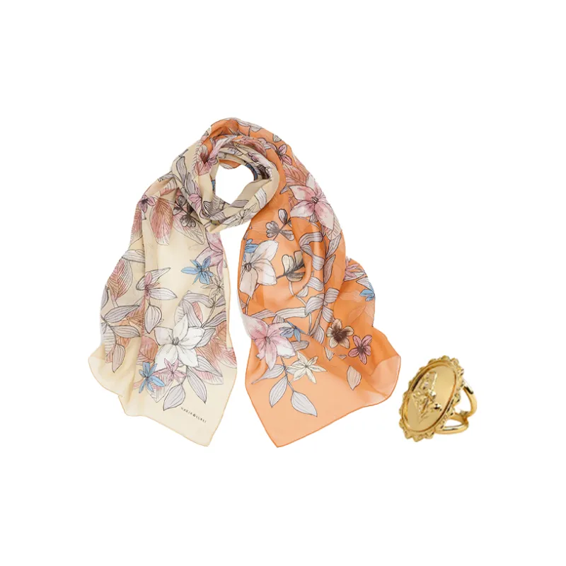 MARJAKURKI Silk Long Scarf Women's-5