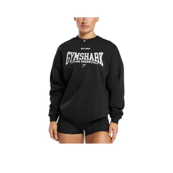 GYMSHARK FW24 Essentials Graphic Oversized Sweatshirt Women's Black