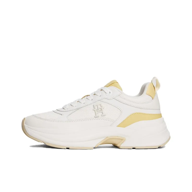 Tommy Hilfiger Trainers Low Top Casual Shoes Women's Beige Yellow-0