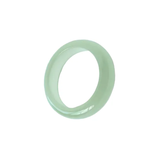 Jing Ruyu Hetian Jade Rings Pale Greenish White Jade Unisex-0