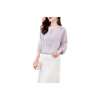 Yi Mengyuan Elbow Length Sleeved Silk Shirt Women's