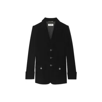 SAINT LAURENT Single Breasted Tailored Velvet Jacket