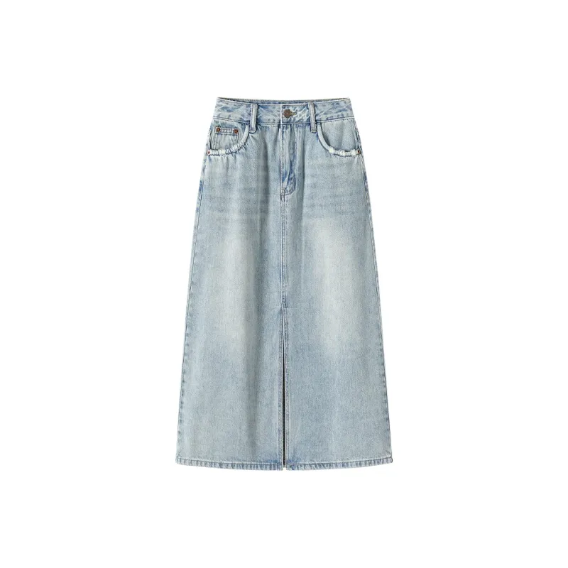TOUCH Denim Long Skirt Women's Light Blue-1