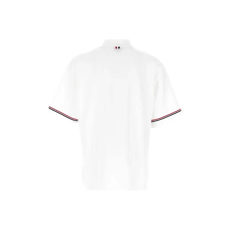 THOM BROWNE RWB Striped Short Sleeved Polo Shirt-1