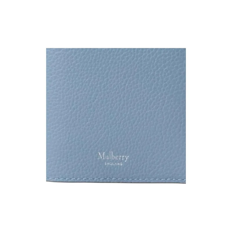 Mulberry Small Grain Leather Passport Holder Small Size Women's Blue Gray-2