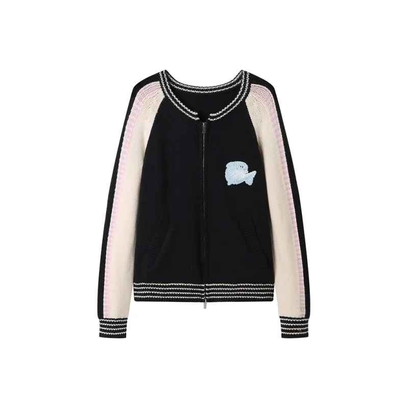ANDREA MARTIN Faux Fur Knit Cardigan Women's-0
