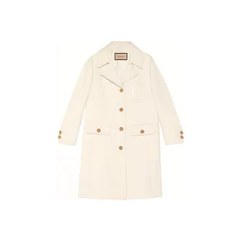 GUCCI Double G Embroidered Button front Coat