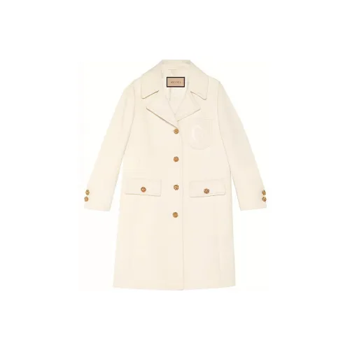 GUCCI Double G Embroidered Button front Coat