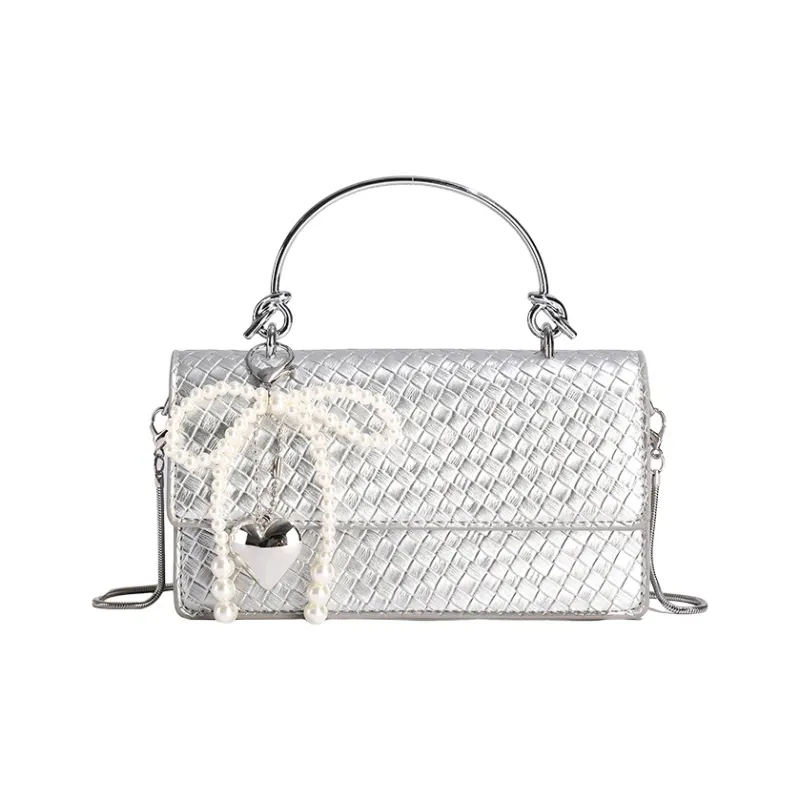 TOUTSEUL YOLO Pu Crossbody One Shoulder Handbag Women's White/Silver/Black-3