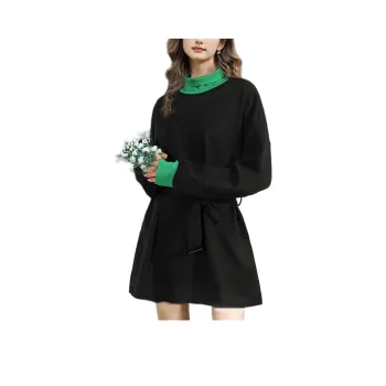 Wbwq Sweatshirt Women's Black With Green Collar