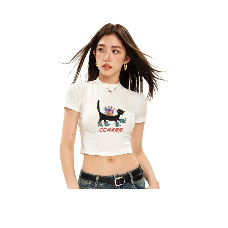 CCAABB Crop Tops Women's WHX/White Consider 1 Size Up-0