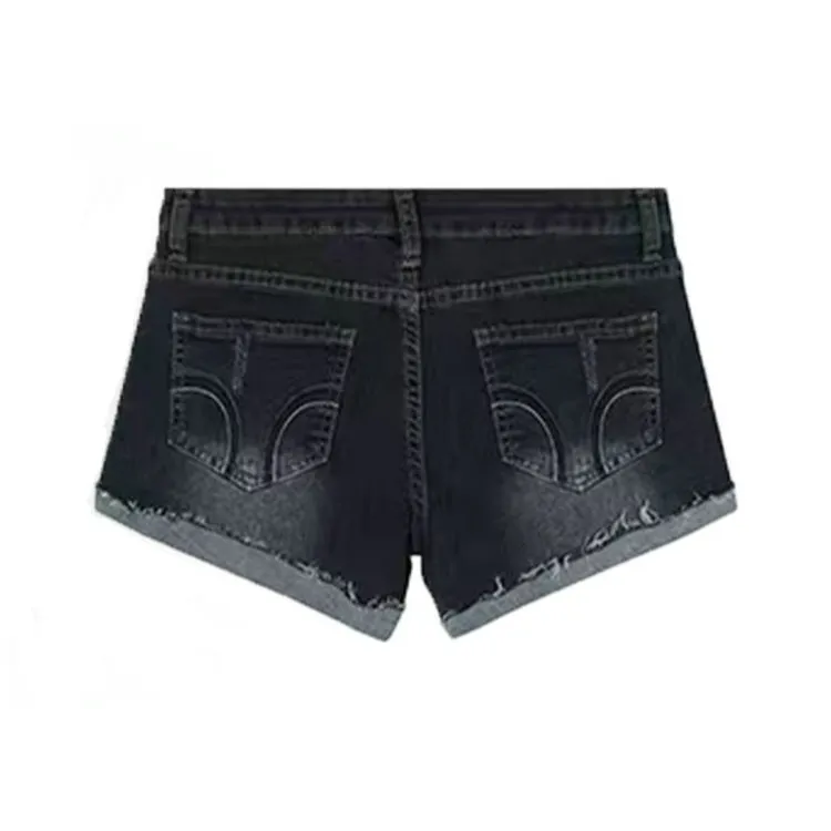 DOSOHEB Denim Shorts Women's Blue Gray-1