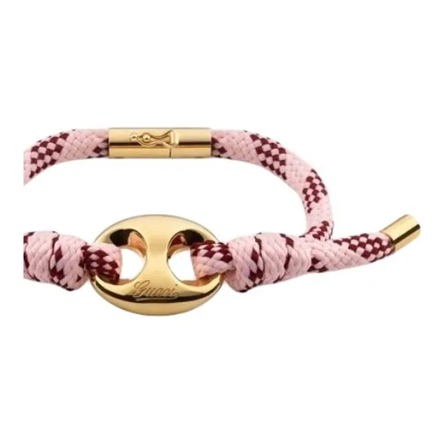 GUCCI Fabric, Polyester, Brass Bracelets Unisex Pink-2