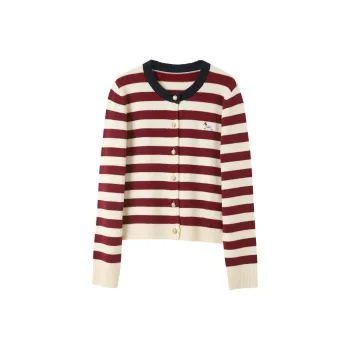 3COLOUR Knitwear Women's Burgundy Stripes