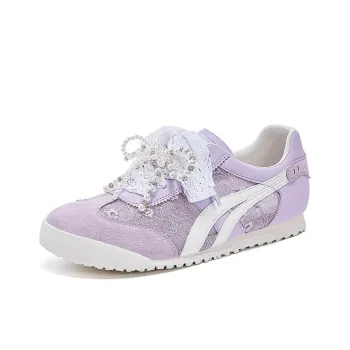 JOSINY Retro Sports German Army Trainers Low Top Internet Famous Pearl Lace Mesh, Casual Shoes Women's Light Purple