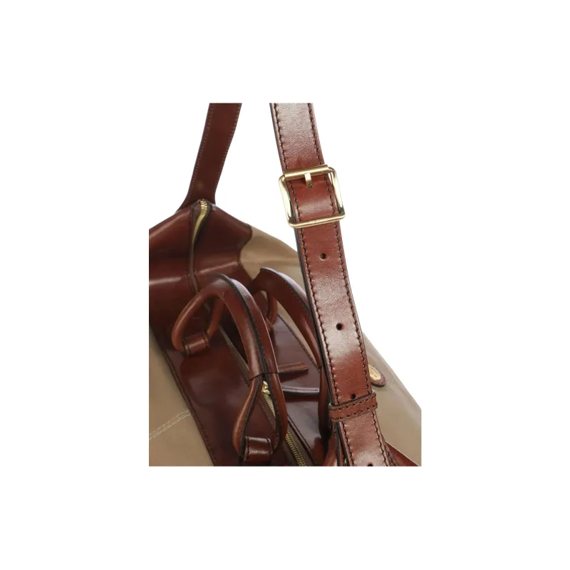 THE BRIDGE Leather trim Canvas Luggage Bag-4