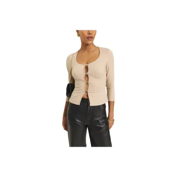 REFORMATION Owen Knit Top Knitwear Women's Light Beige