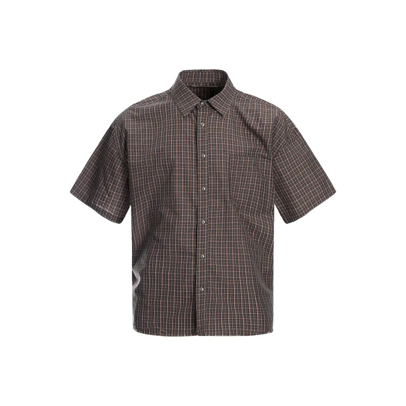 Libito Shirt Women's Brown Pink Plaid-0