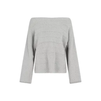 EMPORIO ARMANI Wavy Chevron Motif Boat Neck Jumper