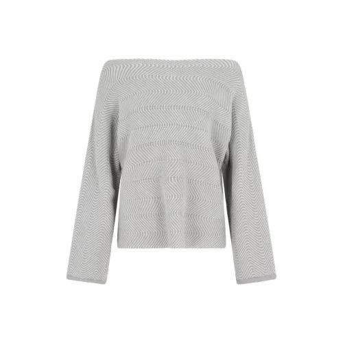 EMPORIO ARMANI Wavy Chevron Motif Boat Neck Jumper
