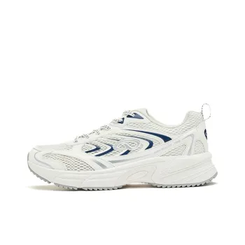 QIAODAN Non slip Lightweight Low Top Casual Running Shoes Men's White Blue