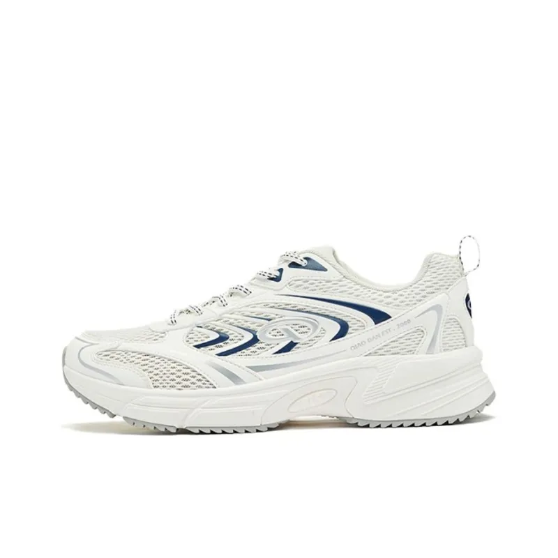 QIAODAN Non slip Lightweight Low Top Casual Running Shoes Men's White Blue-0