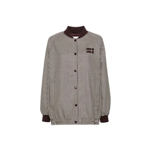 MIU MIU Logo-Appliqué Button-Up Bomber Jacket
