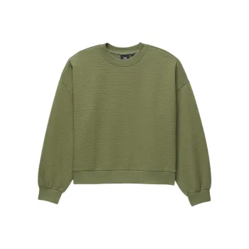 Vans Sabine Loose Jacquard Crew Sweatshirt Sweatshirt Women's Green