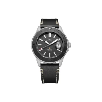 Sea Gull Ocean Automatic Mechanical Movement Genuine Leather Strap Watch Men's Watches Black Dial