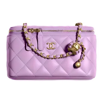 CHANEL 22SS Sheepskin Square Box Bag Shoulder Bag Crossbody Bag Women's Purple